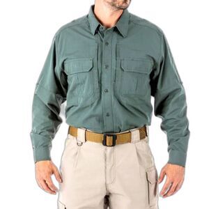 5.11 Tactical Men's Gray-Green Cotton Monogram “NRA” LS Button-Up Shirt Size XL
